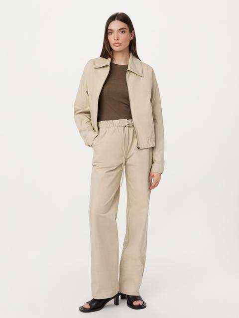 Frank And Oak The Annie Paper Bag Loose Pant in Light Beige New Arrival