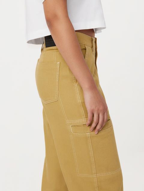 Frank And Oak The Annie Utility Loose Pant in Golden Beige New Arrival