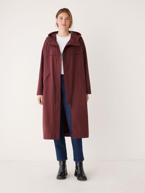 Frank And Oak The Anorak Rain Jacket in Dark Red Free shipping