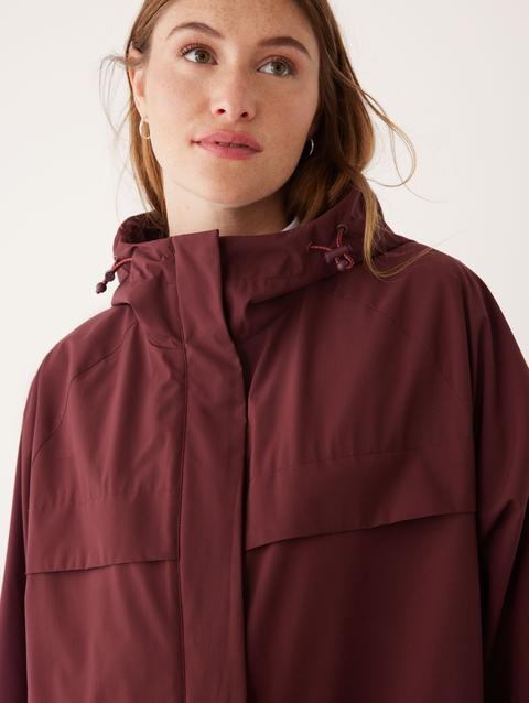 Frank And Oak The Anorak Rain Jacket in Dark Red Free shipping