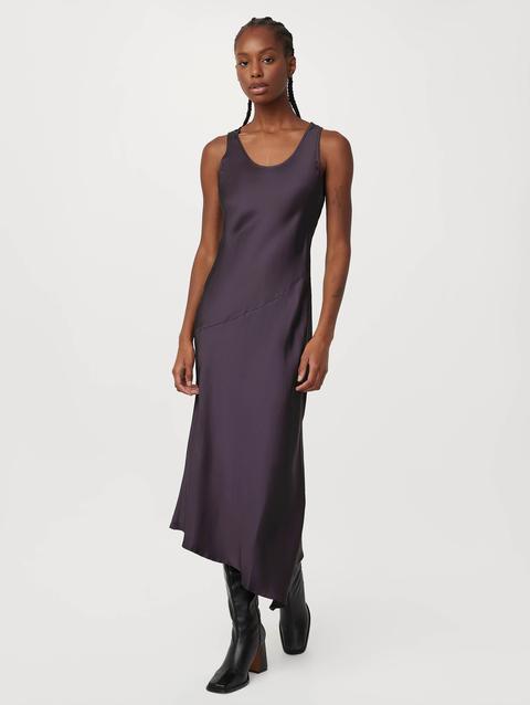 Frank And Oak The Asymmetrical Slip Dress in Dark Purple High Quality