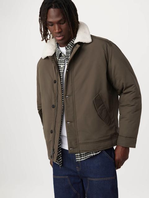 Frank And Oak The Aviator Jacket in Dark Taupe For Sale