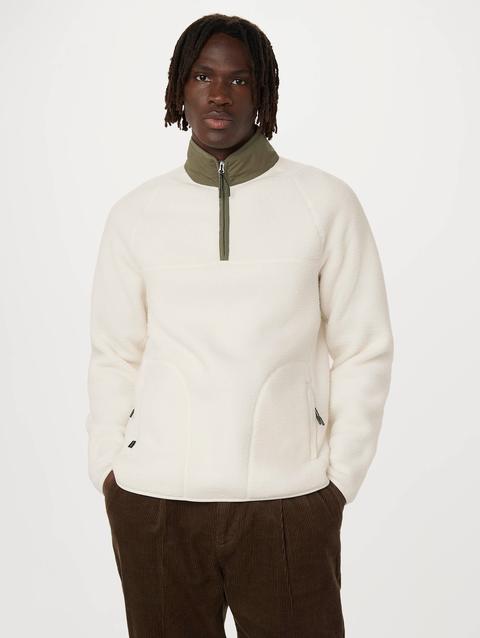 Frank And Oak The Axis Polar Fleece Half Zip in Cloud For Sale