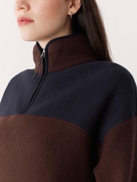 Frank And Oak The Axis Polar Fleece Pullover in Burgundy For Sale