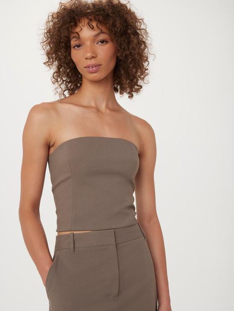 Frank And Oak The Bustier Top in Dark Taupe New Arrival