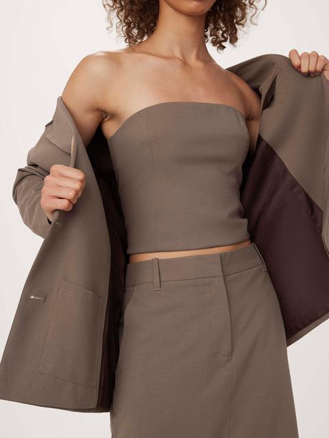 Frank And Oak The Bustier Top in Dark Taupe New Arrival