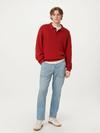 Frank And Oak The Cable Knit Polo Sweater in Red Best Price