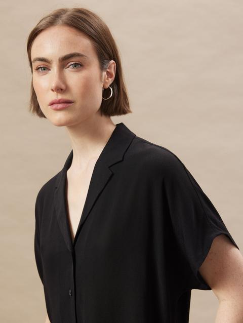 Frank And Oak The Camp Collar Blouse in Black Free shipping