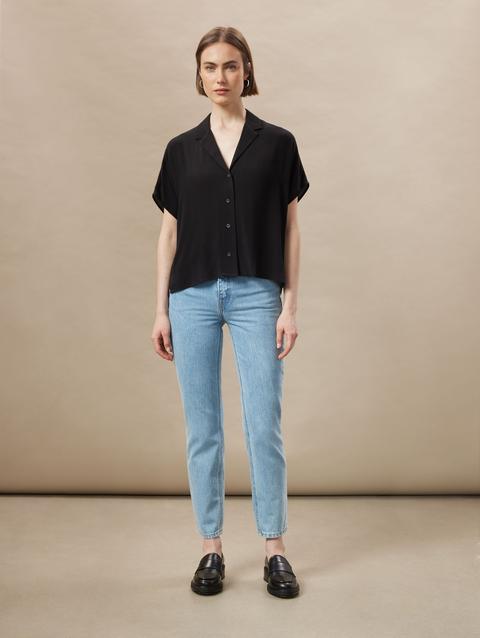 Frank And Oak The Camp Collar Blouse in Black Free shipping