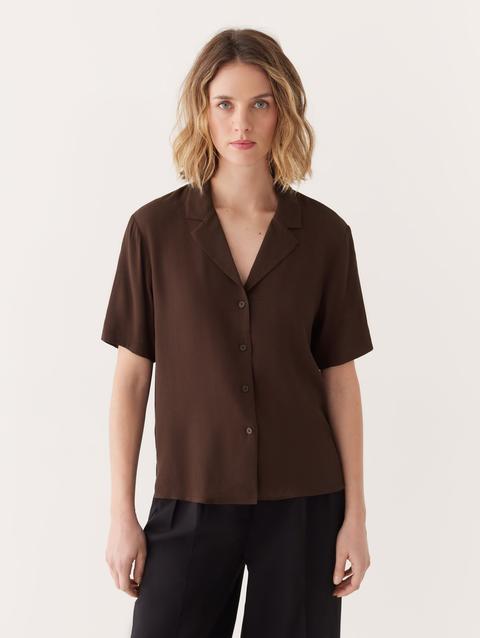 Frank And Oak The Camp Collar Blouse in Elderberry On Sale