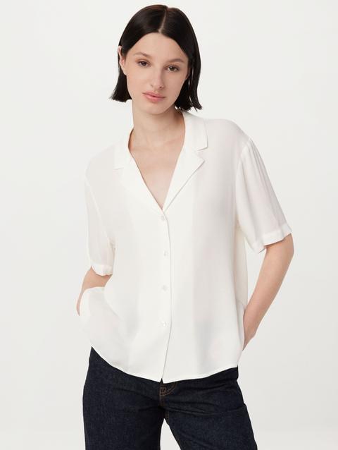 Frank And Oak The Camp Collar Blouse in White Best Buy