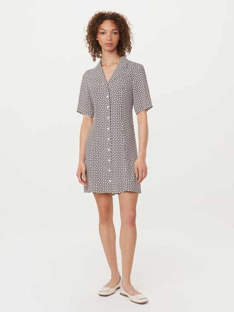 Frank And Oak The Camp Collar Printed Dress in White Free shipping