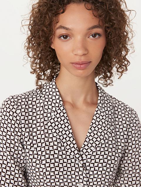 Frank And Oak The Camp Collar Printed Dress in White Free shipping