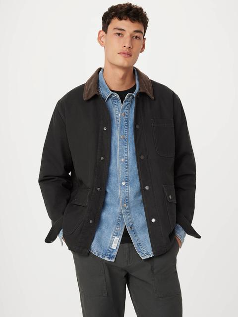 Frank And Oak The Canvas Barn Jacket in Washed Black For Sale