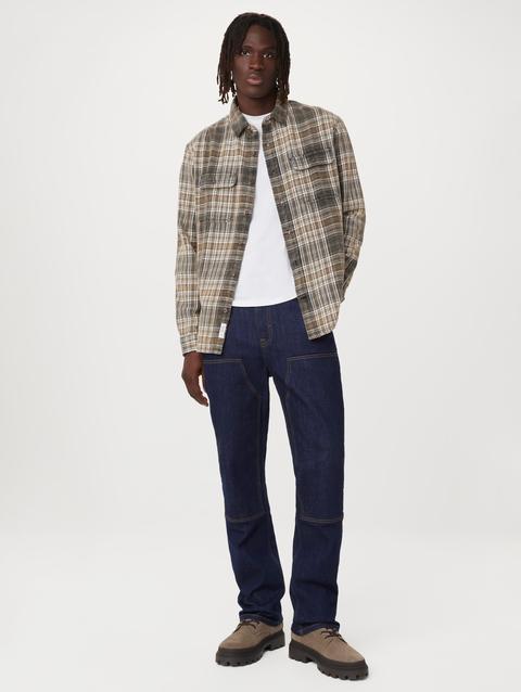 Frank And Oak The Check Flannel Shirt in Grey High Quality