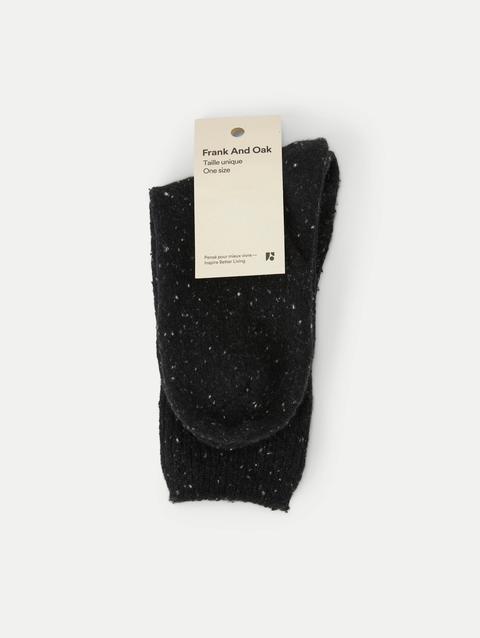 Frank And Oak The Chunky Donegal Winter Socks in Black New Arrival