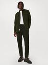 Frank And Oak The Colin Tapered Recycled Wool Pant in Dark Green On Sale