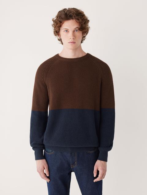 Frank And Oak The Colour Block Sweater in Café Best Seller