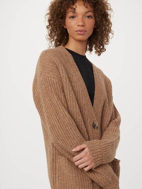 Frank And Oak The Comfort Donegal Cardigan in Light Beige For Sale