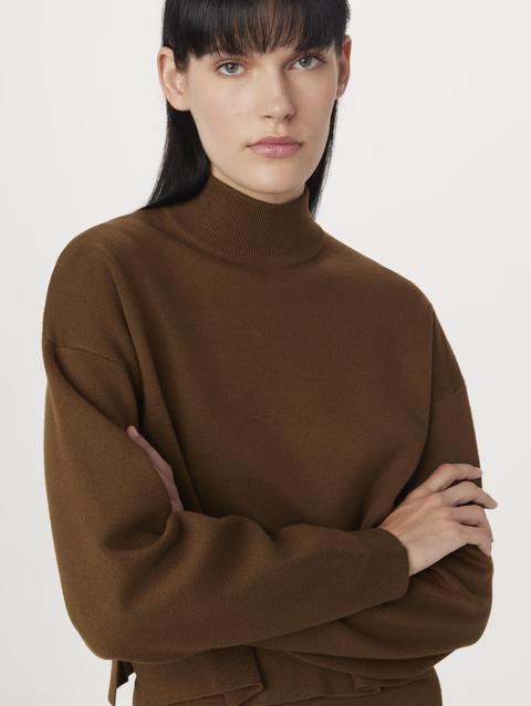 Frank And Oak The Compact Mockneck Sweater in Tiramisu On Sale