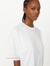 Frank And Oak The Contrast Stitch Loose T-Shirt in White New Arrival