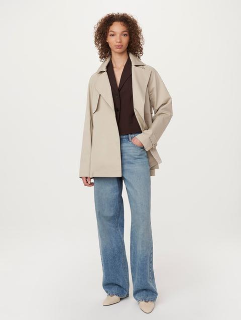 Frank And Oak The Cropped Trench Coat in Light Beige On Sale