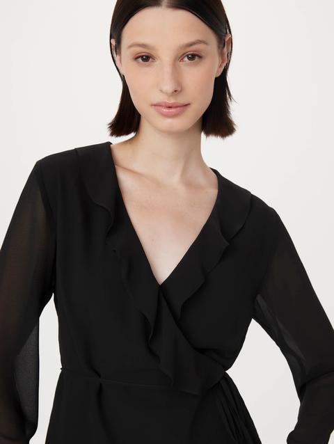 Frank And Oak The Crossover Blouse in Black Free shipping