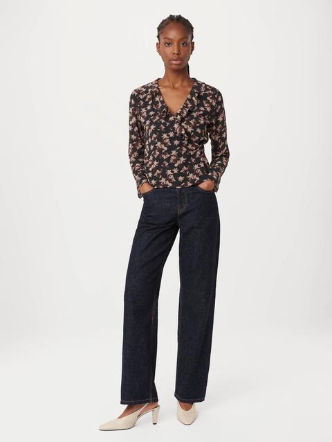 Frank And Oak The Crossover Blouse in Black On Sale