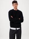 Frank And Oak The Donegal Crewneck Sweater in Black Best Buy