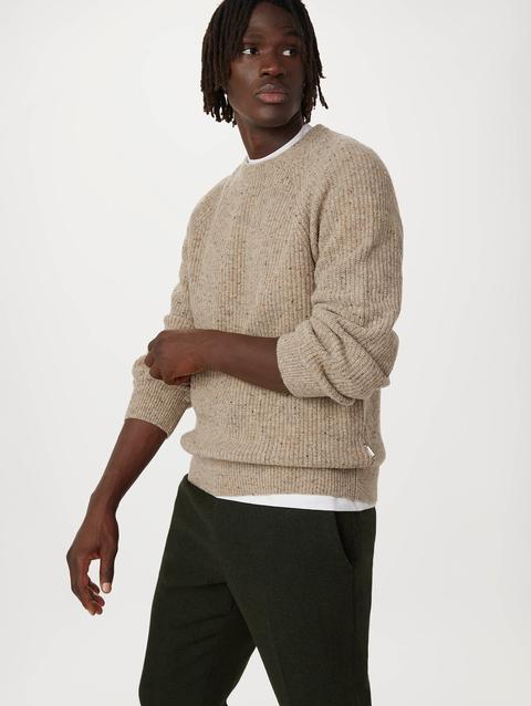 Frank And Oak The Donegal Crewneck Sweater in Light Beige Free shipping