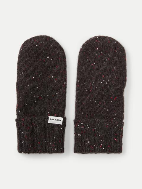 Frank And Oak The Donegal Wool Mittens in Maroon Best Price