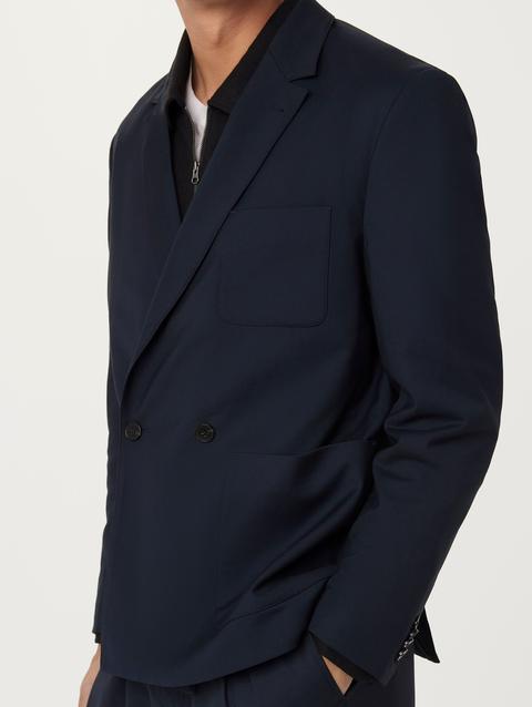 Frank And Oak The Double Breasted Jacket  in Deep Blue On Sale