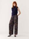 Frank And Oak The Emma Printed Satin Pant in Dark Blue Same Day Delivery