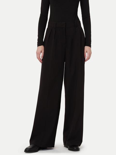 Frank And Oak The Emma Ultra Wide Leg Pant in Black High Quality