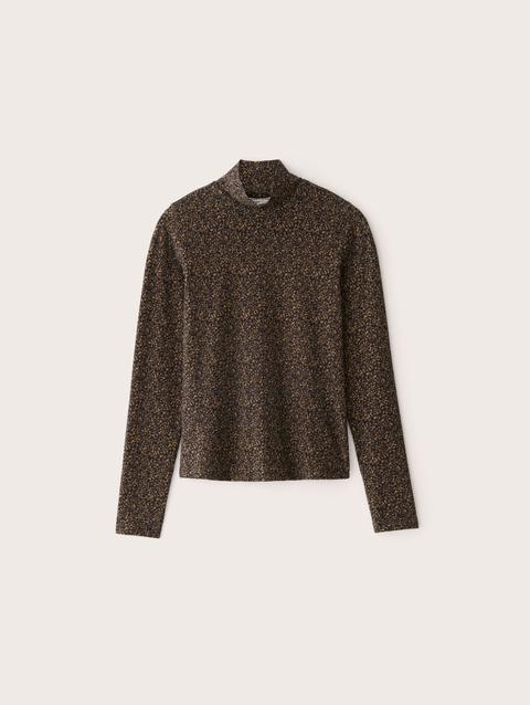 Frank And Oak The Essential Long Sleeve Mockneck in Sepia Free shipping