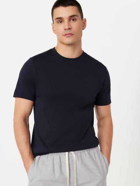 Frank And Oak The Essential Slim T-Shirt in Deep Blue Best Price