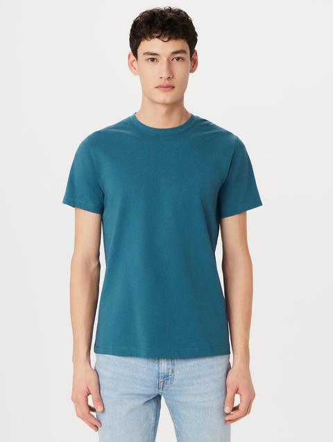 Frank And Oak The Essential Slim T-Shirt in Mallard Blue For Sale