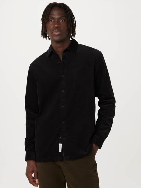 Frank And Oak The Fine Corduroy Shirt in Black For Sale