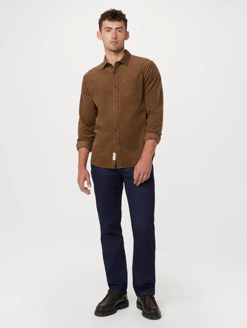 Frank And Oak The Fine Corduroy Shirt in Medium Brown New Arrival