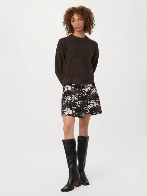 Frank And Oak The Floral Jacquard Sweater in Dark Chocolate High Quality