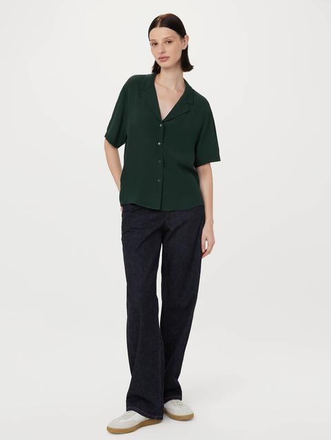 Frank And Oak The Fluid Camp Collar Blouse in Pine Grove Same Day Delivery