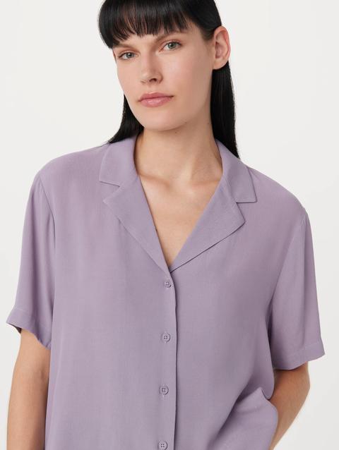 Frank And Oak The Fluid Camp Collar Blouse in Slate Violet For Sale