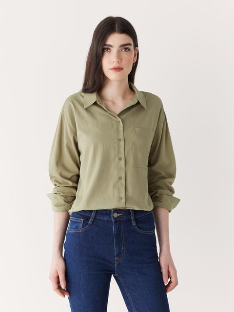 Frank And Oak The Fluid Long Sleeve Blouse in Weeping Willow Free shipping