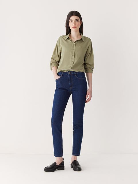 Frank And Oak The Fluid Long Sleeve Blouse in Weeping Willow Free shipping