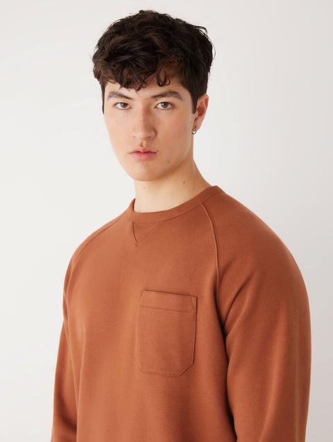 Frank And Oak The French Fleece Crewneck in Burnt Orange Best Buy