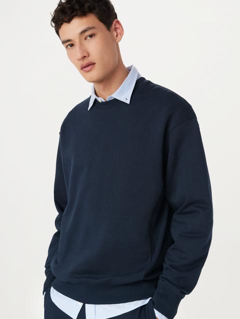 Frank And Oak The French Terry Sweatshirt in Deep Blue Best Price