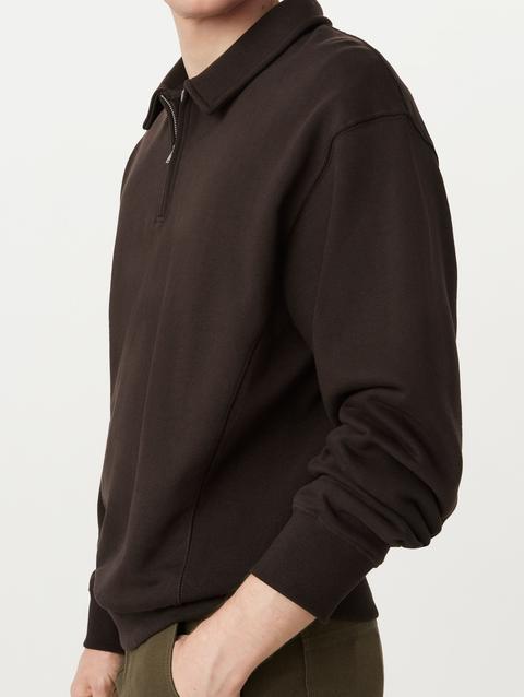 Frank And Oak The Half Zip Sweatshirt in Dark Chocolate Best Price