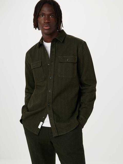 Frank And Oak The Heavy Flannel Shirt in Dark Green Free shipping