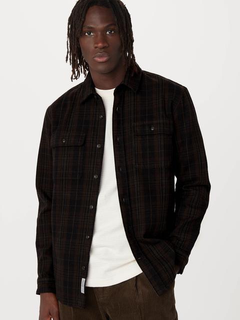 Frank And Oak The Heavy Flannel Shirt in Deep Blue For Sale