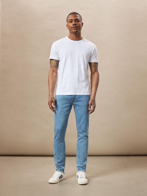 Frank And Oak The Hugo Skinny Jean in Medium Blue For Sale